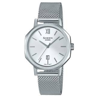 ΡΟΛΟΙ  CASIO  SHE-4554M-7AUEF CASIO SHEEN Silver Stainless Steel Bracelet