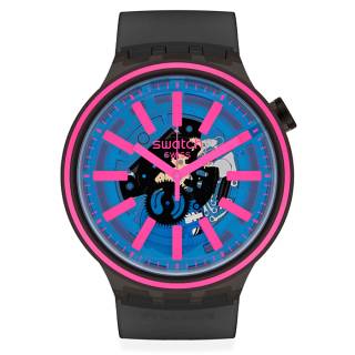 ΡΟΛΟΙ SWATCH SO27B111 SWATCH Blue Taste Black Rubber Strap