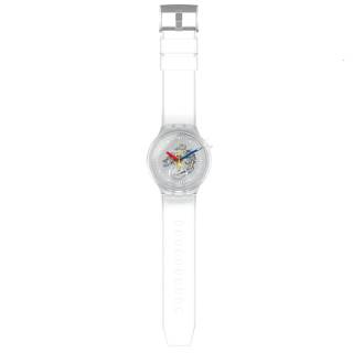 ΡΟΛΟΙ SWATCH SO27E100 SWATCH Big Bold Jellyfish White Silicone Strap