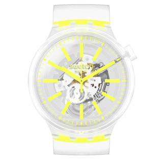 ΡΟΛΟΙ SWATCH  SO27E103 SWATCH Big Bold YellowinJelly White Silicone Strap