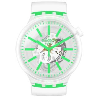 ΡΟΛΟΙ SWATCH SO27E104 SWATCH Big Bold GreeninJelly White Silicone Strap