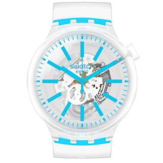 ΡΟΛΟΙ SWATCH SO27E105 SWATCH Big Bold BlueinJelly White Silicone Strap