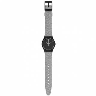 ΡΟΛΟΙ SWATCH  SO28B105 SWATCH Gents Magi Blacksparckle Grey Silicone Strap