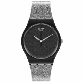 ΡΟΛΟΙ SWATCH  SO28B105 SWATCH Gents Magi Blacksparckle Grey Silicone Strap