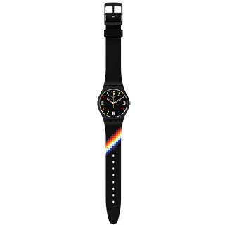 ΡΟΛΟΙ SWATCH  SO28B705 SWATCH Black Carousel Squares Black Silicone Strap