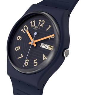 ΡΟΛΟΙ SWATCH  SO28I700 SWATCH Essentials Trendy Lines At Night Blue Silicone Strap