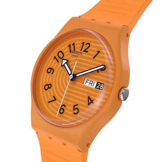 ΡΟΛΟΙ SWATCH SO28O703 SWATCH Essentials Trendy Lines In Sienna Orange Silicone Strap