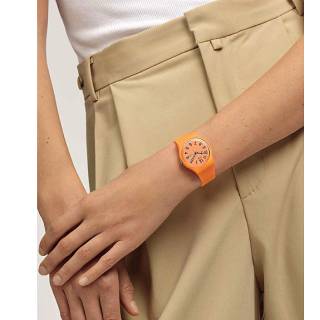 ΡΟΛΟΙ SWATCH SO28O703 SWATCH Essentials Trendy Lines In Sienna Orange Silicone Strap