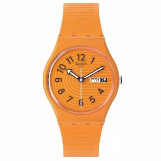 ΡΟΛΟΙ SWATCH SO28O703 SWATCH Essentials Trendy Lines In Sienna Orange Silicone Strap