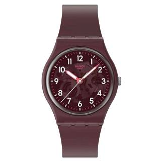 ΡΟΛΟΙ SWATCH  SO28R115 SWATCH Essentials Thru The Crown Glass Bordeaux Biosourced Strap