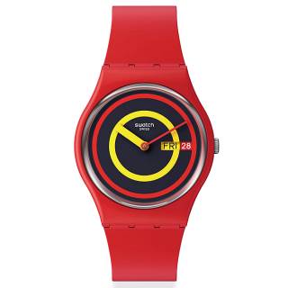 ΡΟΛΟΙ SWATCH  SO28R702  SWATCH  Gent Biosourced  Concentric Red Silicone Strap