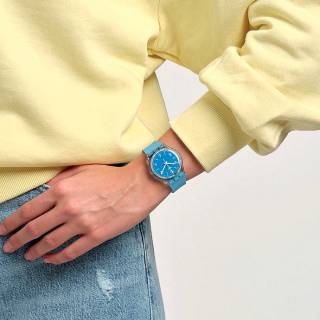 ΡΟΛΟΙ SWATCH SO28S101 SWATCH  Turquoise Tonic Blue Silicone Strap