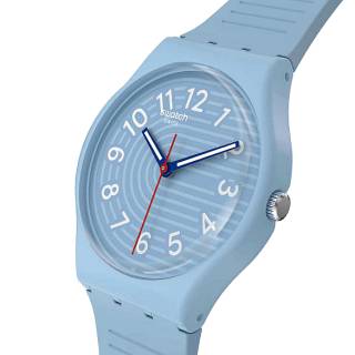 ΡΟΛΟΙ SWATCH SO28S104-5300 SWATCH Essentials Trendy Lines In The Sky Pay! Light Blue Silicone Strap