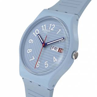 ΡΟΛΟΙ SWATCH SO28S704 SWATCH Essentials Trendy Lines In The Sky Light Blue Silicone Strap