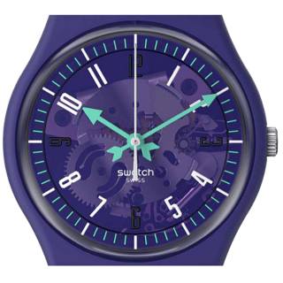 ΡΟΛΟΙ SWATCH  SO28V102 SWATCH Photonic Purple with Purple Silicone Strap