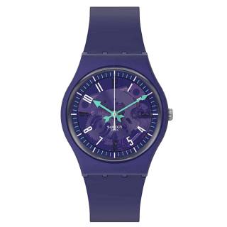 ΡΟΛΟΙ SWATCH  SO28V102 SWATCH Photonic Purple with Purple Silicone Strap