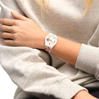 ΡΟΛΟΙ SWATCH   SO28W108 SWATCH Flowerz Multicolor Silicone Strap