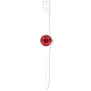 ΡΟΛΟΙ SWATCH  SO28W109 SWATCH Valentine’s Day Purest Love White Silicone Strap