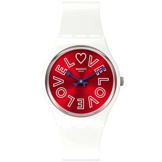 ΡΟΛΟΙ SWATCH  SO28W109 SWATCH Valentine’s Day Purest Love White Silicone Strap