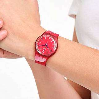 ΡΟΛΟΙ SWATCH  SO28Z105SWATCH Beijing 2022 Collection Charm Of Calligraphy Red Silicone Strap