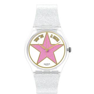 ΡΟΛΟΙ SWATCH SO28Z108 SWATCH Star Mom Transparent Silicone Strap