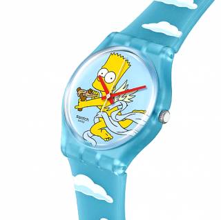 ΡΟΛΟΙ SWATCH  SO28Z115 SWATCH Valentine's Day Simpsons Angel Bart Two Tone Silicone Strap