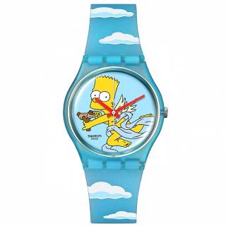 ΡΟΛΟΙ SWATCH  SO28Z115 SWATCH Valentine's Day Simpsons Angel Bart Two Tone Silicone Strap