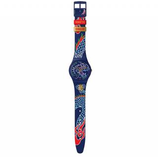 ΡΟΛΟΙ SWATCH  SO28Z125 SWATCH Gent Dragon In Waves Multicolor Silicone Strap