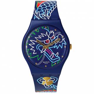 ΡΟΛΟΙ SWATCH  SO28Z125 SWATCH Gent Dragon In Waves Multicolor Silicone Strap