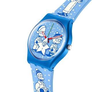 ΡΟΛΟΙ SWATCH  SO28Z126 SWATCH Simpsons Tidings of Joy Two Tone Silicone Strap