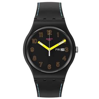 ΡΟΛΟΙ SWATCH SO29B707 SWATCH New Gent Biosourced Dark Glow Black Silicone Strap