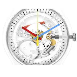 ΡΟΛΟΙ SWATCH  SO29K100-S06 SWATCH Clearly New Gent White Plastic Strap