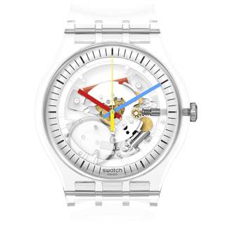 ΡΟΛΟΙ SWATCH  SO29K100-S06 SWATCH Clearly New Gent White Plastic Strap