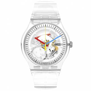 ΡΟΛΟΙ SWATCH  SO29K100 SWATCH Clearly New Gent with Clear Plastic Strap