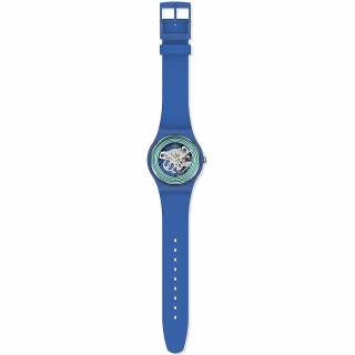 ΡΟΛΟΙ SWATCH SO29N104 SWATCH New Gent Green Rings Blue Silicone Strap