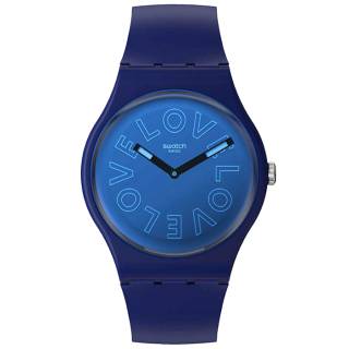 ΡΟΛΟΙ SWATCH  SO29N107 SWATCH Valentine’s Day Love To Go Around Blue Silicone Strap