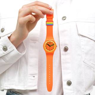 ΡΟΛΟΙ SWATCH   SO29O700 SWATCH Proudly Orange Silicone Strap