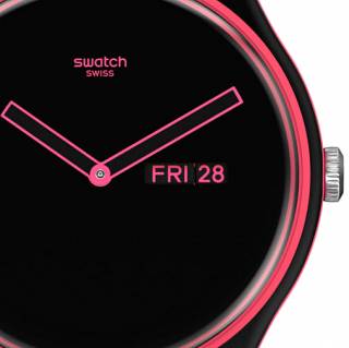 ΡΟΛΟΙ SWATCH  SO29P700 SWATCH Minimal Line Pink Black Silicone Strap