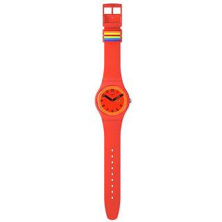 ΡΟΛΟΙ SWATCH   SO29R705 SWATCH Proudly Red Silicone Strap