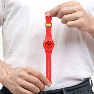 ΡΟΛΟΙ SWATCH   SO29R705 SWATCH Proudly Red Silicone Strap