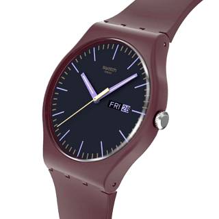 ΡΟΛΟΙ SWATCH  SO29R707 SWATCH Essentials Burgundy Berry Bordeaux Biosourced Strap