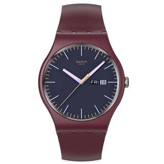 ΡΟΛΟΙ SWATCH  SO29R707 SWATCH Essentials Burgundy Berry Bordeaux Biosourced Strap