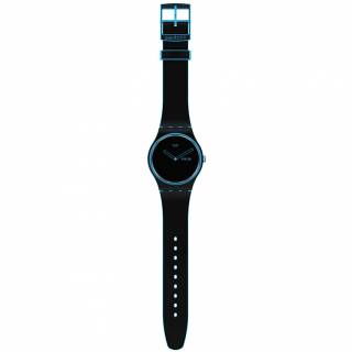 ΡΟΛΟΙ SWATCH  SO29S701 SWATCH Minimal Line  Blue Black Silicone Strap