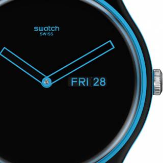 ΡΟΛΟΙ SWATCH  SO29S701 SWATCH Minimal Line  Blue Black Silicone Strap