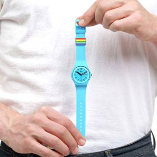 ΡΟΛΟΙ SWATCH   SO29S702 SWATCH Proudly Blue Silicone Strap