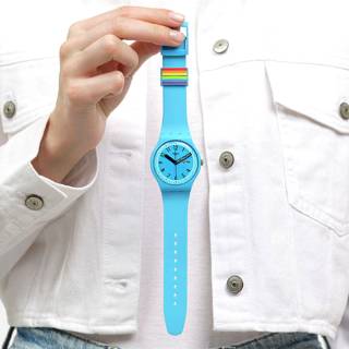 ΡΟΛΟΙ SWATCH   SO29S702 SWATCH Proudly Blue Silicone Strap