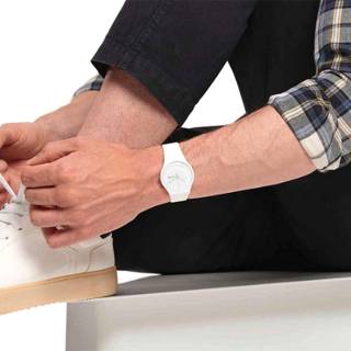 ΡΟΛΟΙ SWATCH  SO29W704 SWATCH White Rebel with White Silicone Strap