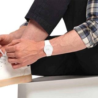 ΡΟΛΟΙ SWATCH  SO29W704-S14 SWATCH White Rebel with White Silicone Strap