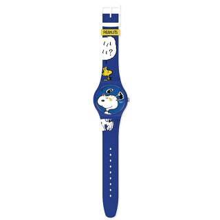 ΡΟΛΟΙ SWATCH SO29Z106 SWATCH Peanuts Hee Hee Hee Blue Silicone Strap