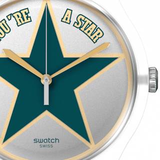 ΡΟΛΟΙ SWATCH SO29Z119 SWATCH Star Dad Green Silicone Strap